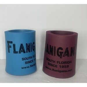 Flanigans Big Daddys Beer Koozie Coozie Lot Of 2 Blue Wine Color